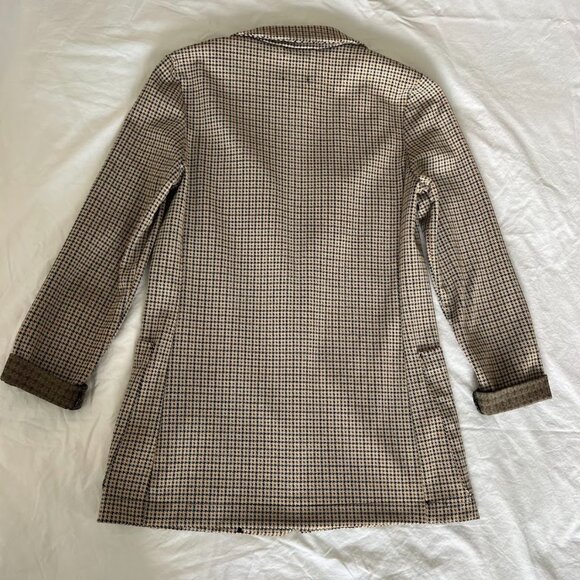 H&M Women’s Brown Plaid Blazer Button Pockets, Size 2, - Picture 7 of 13